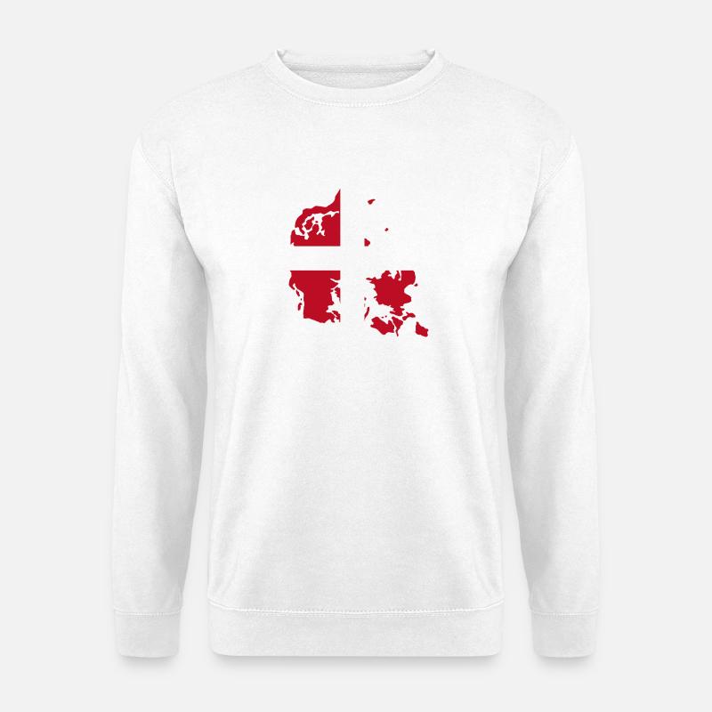 Denmark Flag Map - Unisex Sweatshirt - white