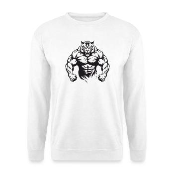 Culturisme Tiger - Sweat-shirt Unisexe - blanc - Devant