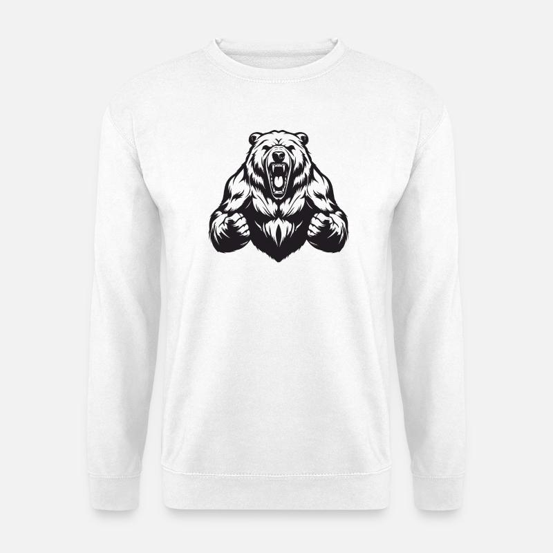 Grizzly Bear Muscles - Unisex Sweatshirt - white