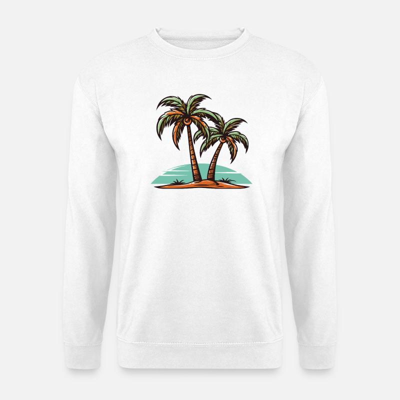 Palmen Insel Urlaub - Unisex Pullover - Weiß