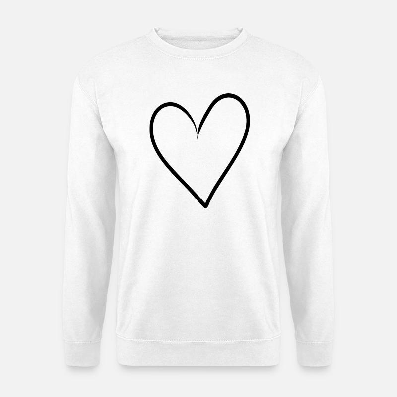 Hand Drawn Heart Line Art - Unisex Sweatshirt - white