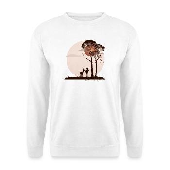 Afrikanische Savanne in der Nacht - Unisex Pullover - Weiß - Vorne