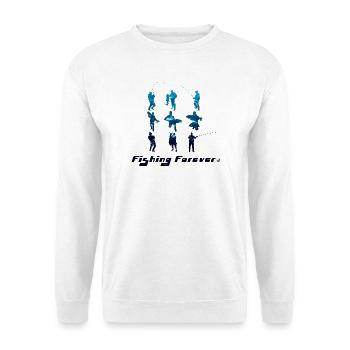 Silhouettes du pêcheur Pêchent pour toujours - Sweat-shirt Unisexe - blanc - Devant