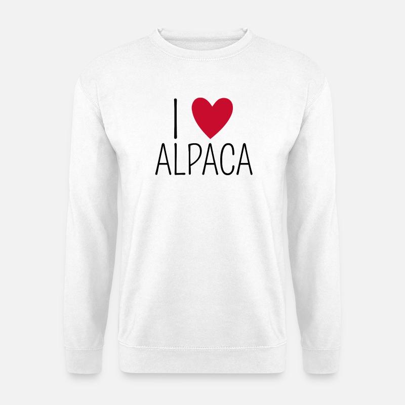 I LOVE ALPACA - Design - Unisex Pullover - Weiß
