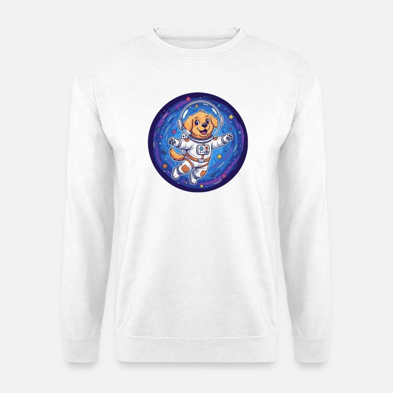 Space dog in astronaut suit - Unisex Sweatshirt - white