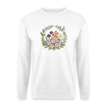 Frohes duftendes frisches Frühlings-Blumenzirkel - Unisex Pullover - Weiß - Vorne