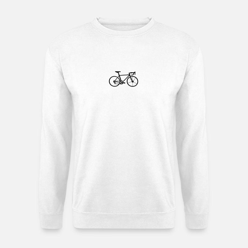 Bicycle Silhouette Line Design - Unisex Sweatshirt - white