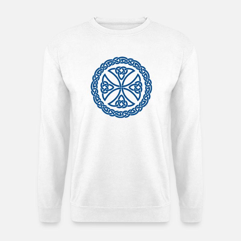 Celtic Knot Circle Emblem - Unisex Sweatshirt - white