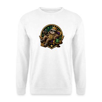 Königliches Faultier im Slow-Mood - Unisex Pullover - Weiß - Vorne