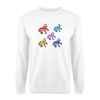 Pferde - Unisex Pullover - Weiß - Vorne