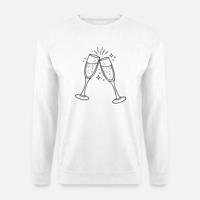 Sektglaeser Clipart - Unisex Pullover - Weiß