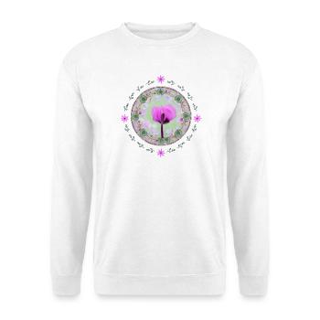 Motif floral rose, motif floral rose - Sweat-shirt Unisexe - blanc - Devant