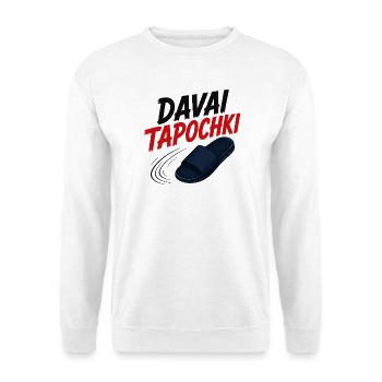 Davai Tapochki | Lustiger Slawen Humor - Unisex Pullover - Weiß - Vorne