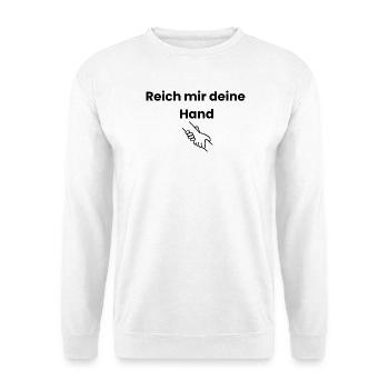 Zusammenhalt: Reich mir deine Hand - Unisex Pullover - Weiß - Vorne