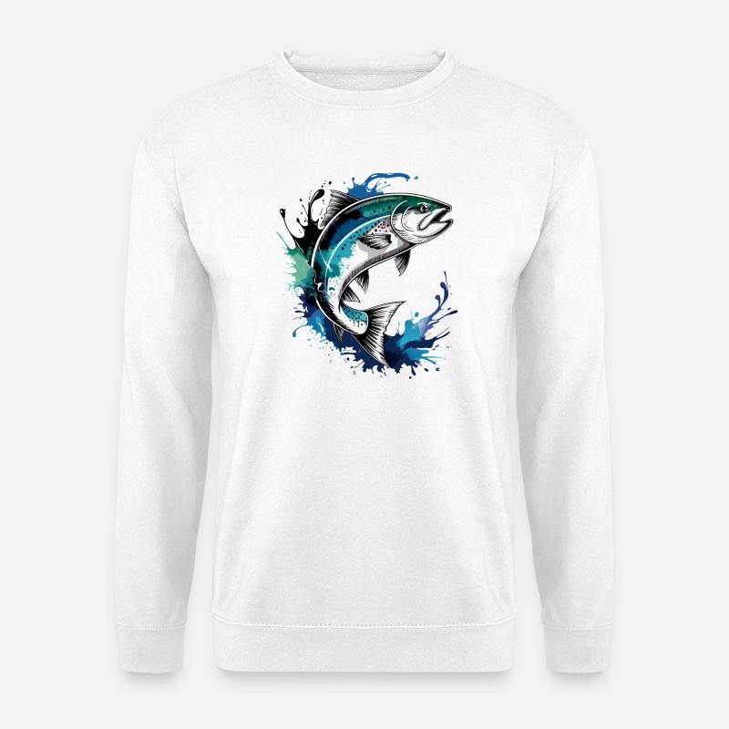 Salmon Jump - Unisex Sweatshirt - white