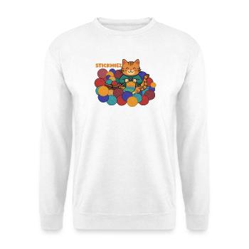 Strickmiez: Die Liebe zum Stricken - Unisex Pullover - Weiß - Vorne