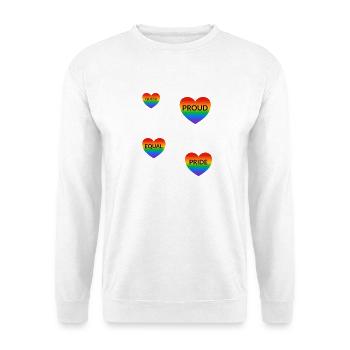LGBT-Slogans stolz Regenbogenherzen - Unisex Pullover - Weiß - Vorne