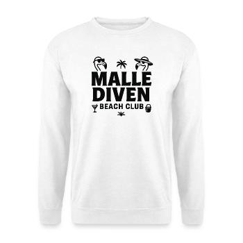 Malle Diven Beach Club Flamingo Mallorca Party - Unisex Pullover - Weiß - Vorne