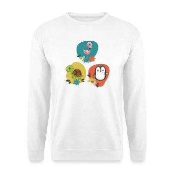Flamingo Turtle Penguin - Unisex Sweatshirt - white - Front
