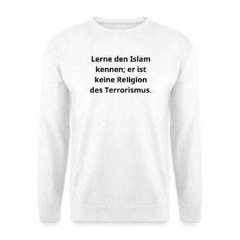 Islam kennenlernen: Frieden statt Vorurteile - Unisex Pullover - Weiß - Vorne