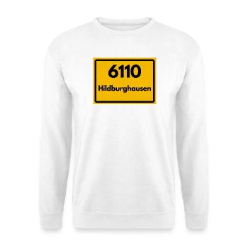 Alte Postleitzahl 6110 Hildburghausen | DDR - Unisex Pullover - Weiß - Vorne
