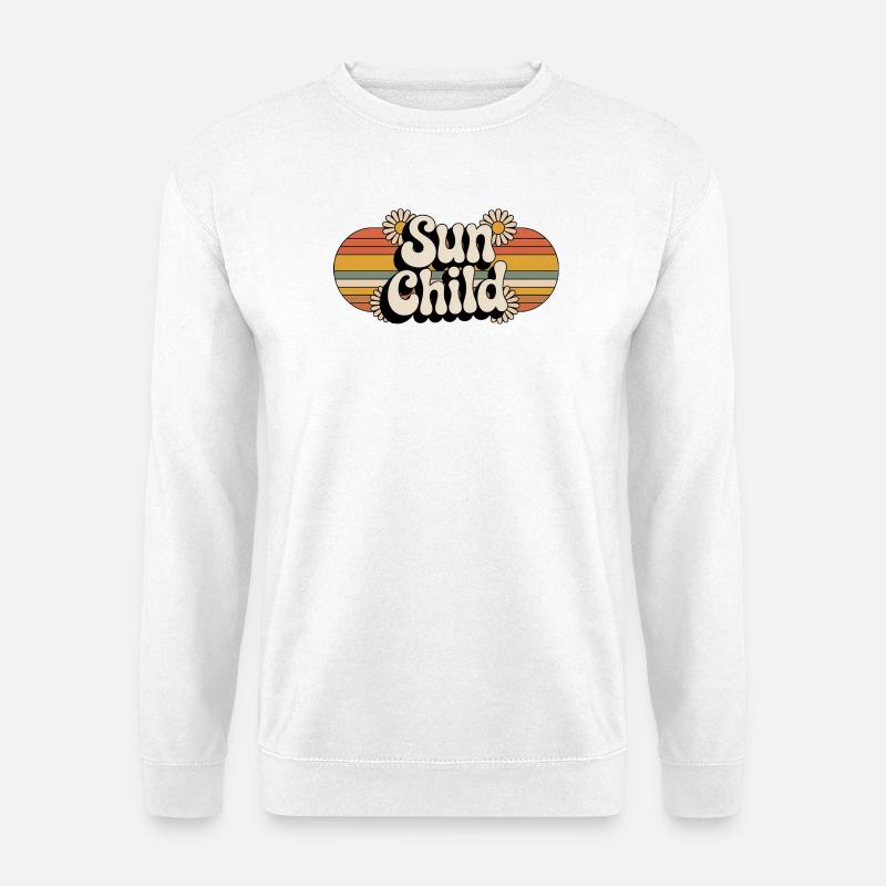 Sonnenkind Retrodesign 70er 80er Jahre - Unisex Pullover - Weiß