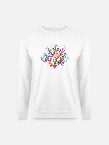 Farbenfrohes Korallenmuster - Unisex Pullover - Weiß