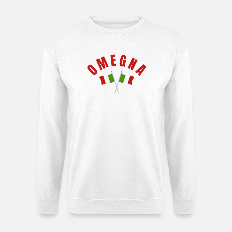 Omegna Italian Flags Emblem - Unisex Sweatshirt - white