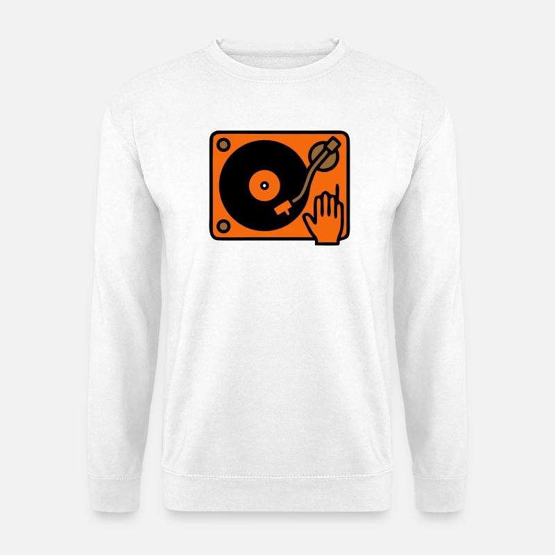 DJ Plattenspieler Hand Scratching - Unisex Pullover - Weiß