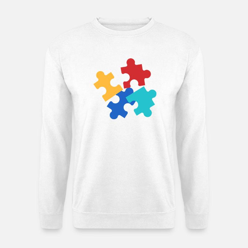 Bunte Puzzleteile Collage - Unisex Pullover - Weiß
