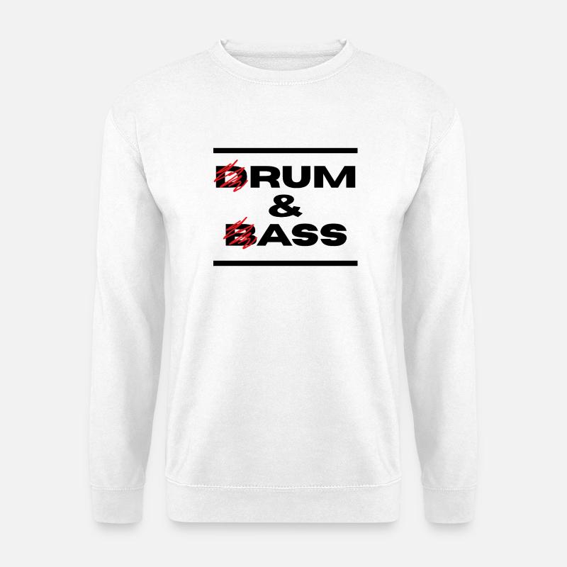 Drum & Bass / Rum & Ass (Schwarze Buchstaben) - Unisex Pullover - Weiß