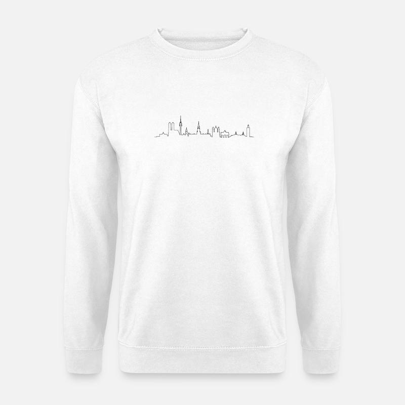 Stadtlinien Silhouette München - Unisex Pullover - Weiß