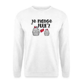 Je Mange Pour 2 Future Maman Grossesse - Sweat-shirt Unisexe - blanc - Devant