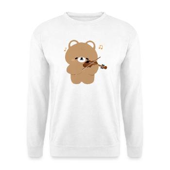 Bear Violinist Charme - Unisex Pullover - Weiß - Vorne