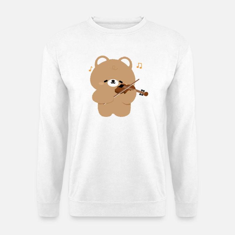 Bear Violinist Charm - Unisex Sweatshirt - white