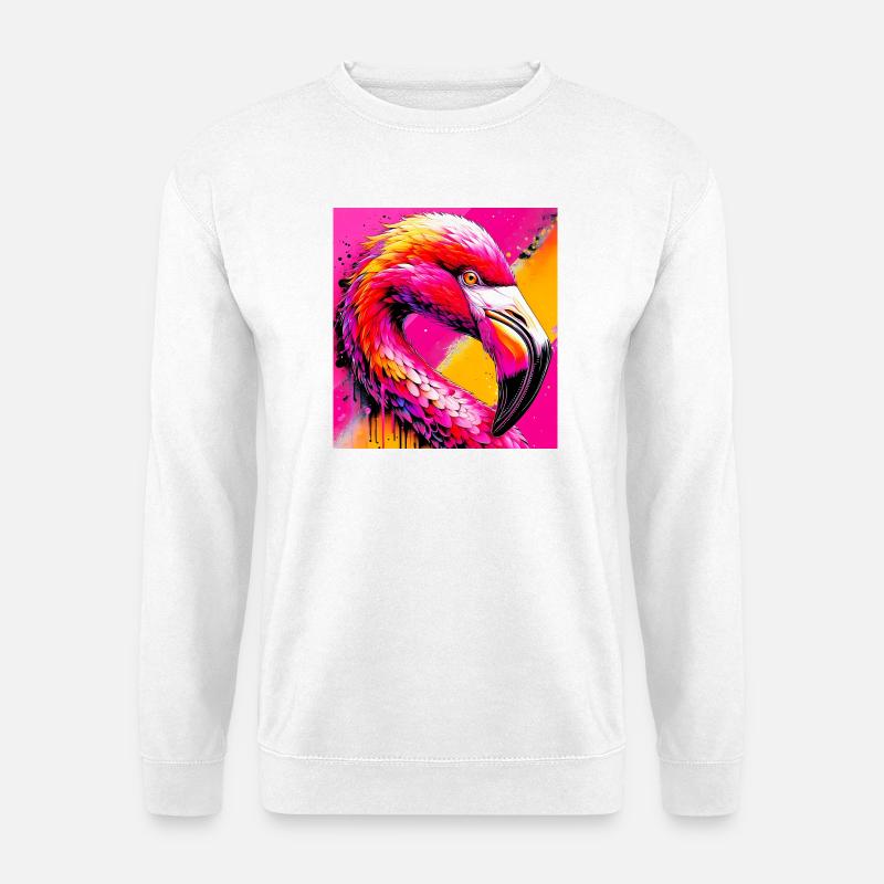 Flamingo - Unisex Pullover - Weiß