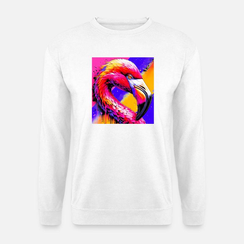 Flamingo - Unisex Pullover - Weiß