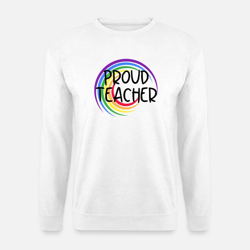Stolzer Lehrer LGBTQ Pride Regenbogendesign - Unisex Pullover - Weiß
