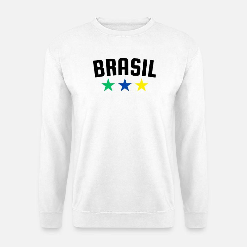 Brazil Three Star Design B - Unisex Sweatshirt - white
