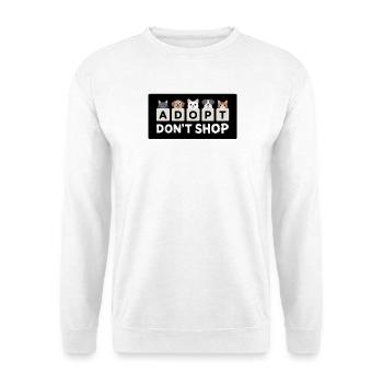 Adopt Don't Shop – Animals on Dice, Shelter - Unisex Sweatshirt - white - Front