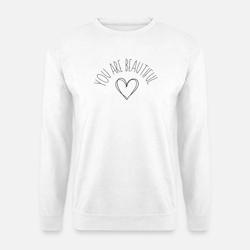 Herzlinien Silhouette - Unisex Pullover - Weiß