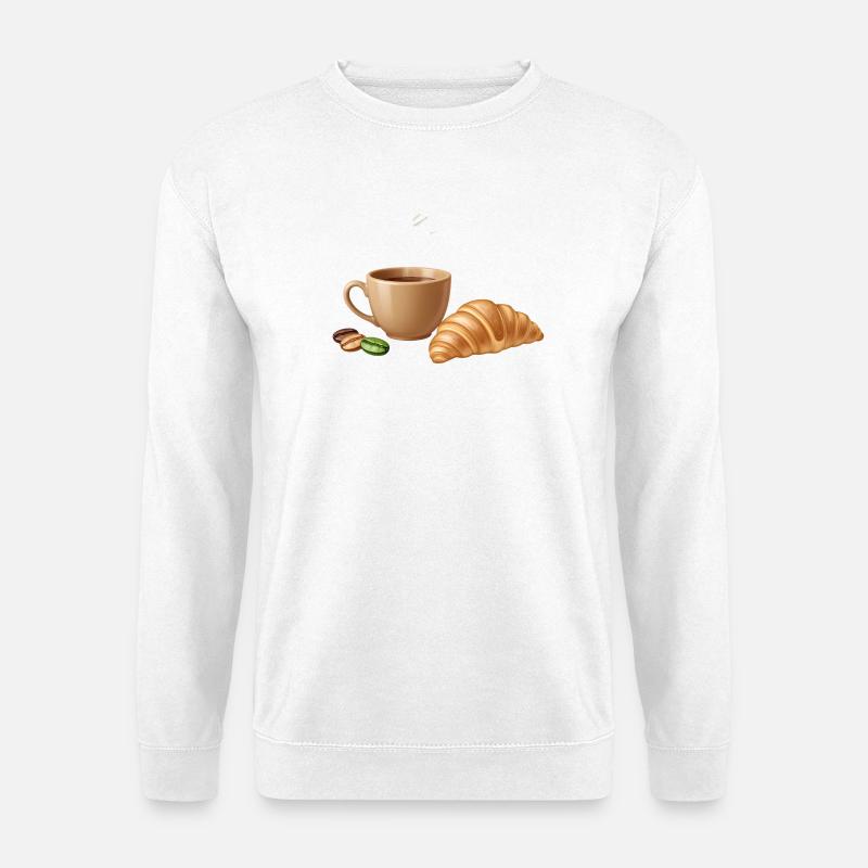 Kaffee Croissant Moment - Unisex Pullover - Weiß