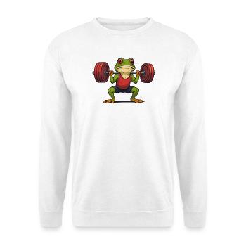 Grenouille haltérophile musclée - Sweat-shirt Unisexe - blanc - Devant
