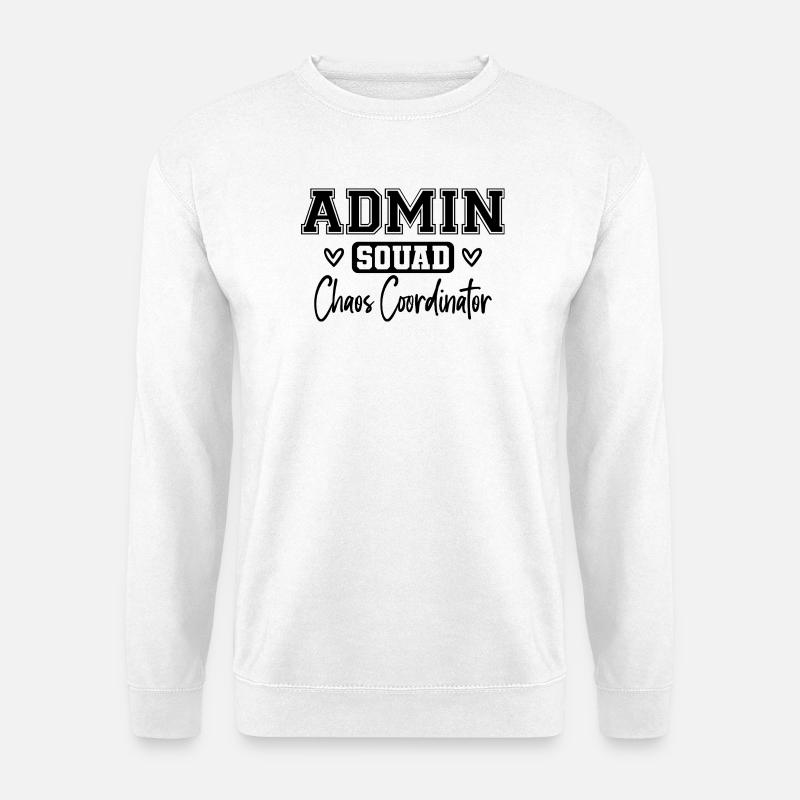 Admin Squad: Farbig Retro Büroteam Geschenk - Unisex Pullover - Weiß