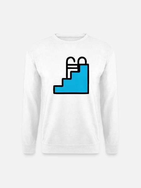 Pool Ladder Swimming Pool Icon - Unisex Sweatshirt - white