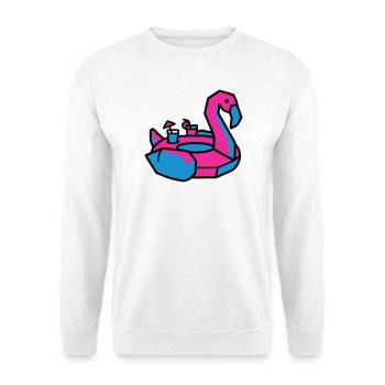 Flamingo Schwimmtier Pool Party - Unisex Pullover - Weiß - Vorne