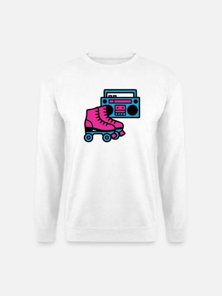 Roller Skates Boombox 80s Retro - Unisex Sweatshirt - white