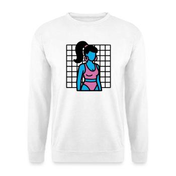 Fitness Girl Vaporwave des années 90 - Sweat-shirt Unisexe - blanc - Devant