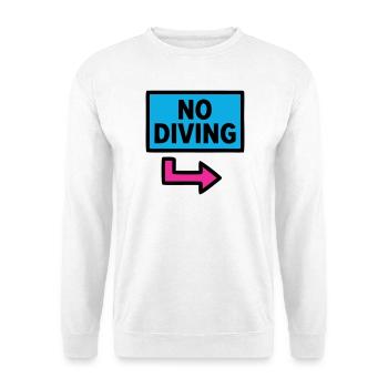No Diving Schild Pool Retro - Unisex Pullover - Weiß - Vorne