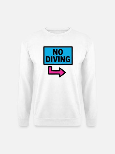 No Diving Sign Pool Retro - Unisex Sweatshirt - white